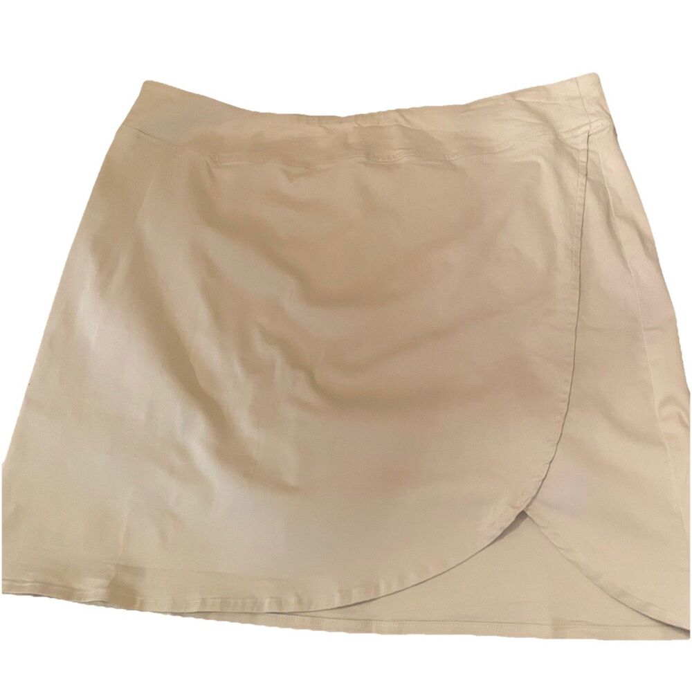 NWOT Belle by Kim Gravel Plus Size 24W Skort Tummy Control Tan Tennis Preppy